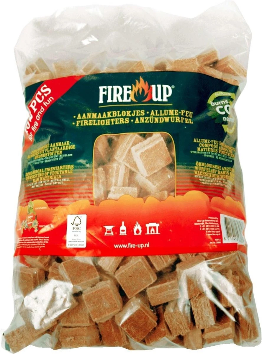 Fire-Up Aanmaakblokjes Zak A 192 Stuks 3 Fire-Up Aanmaakblokjes Zak A 192 Stuks