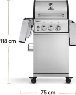 Burnhard Gas BBQ FRED JR. Deluxe - 2 Branders - Incl. Keramische Infraroodbrander & Afdekhoes - Deluxe -Barbecue Benodigdheden Winkel 961x1200